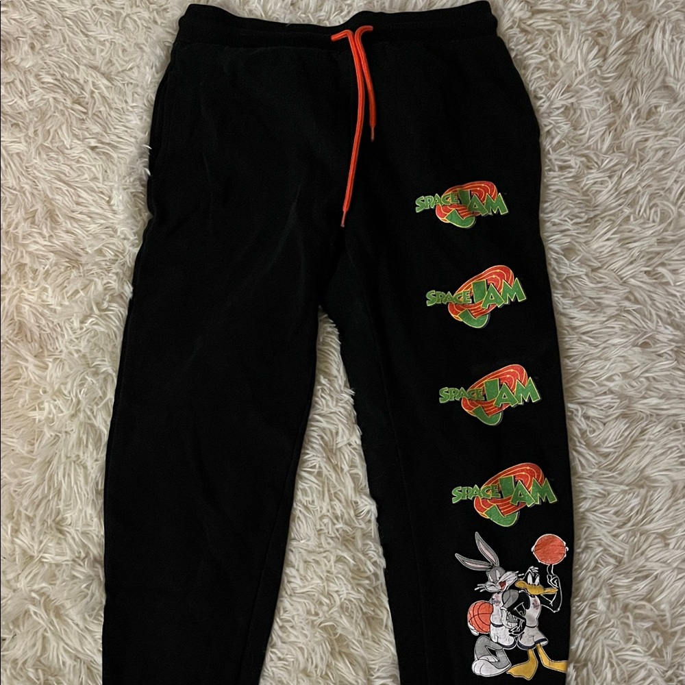 Space Jam Kids Black Joggers with Bugs Bunny Design